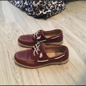 Brown and White Leather Sperry’s